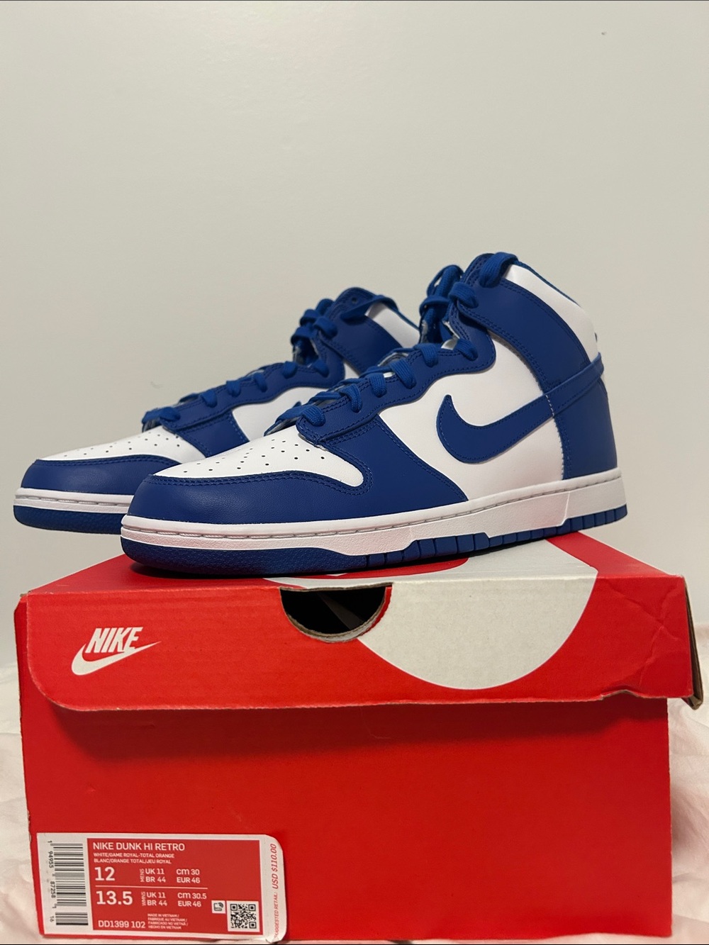 Nike Blue and White High-Top Sneakers